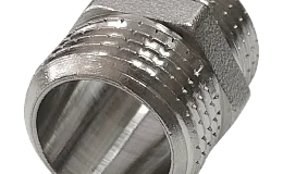 Ниппель латунь никель Ду 20 (3/4") НР Valfex VF.582.N.034, DN 20, 3/4 дюйма