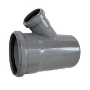 Тройник PP-H переходной серый Дн 110х50х45гр б/нап в/к VALFEX 22110050
