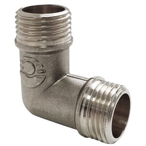 Угольник латунь никель Ду 15 (1/2") НР/НР Valfex VF.093.N.012, DN 15, 1/2 дюйма