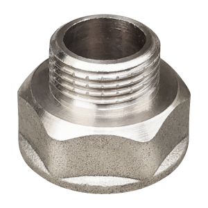 Переход латунь никель Ду 15х10 (1/2"х3/8") ВР/НР Valfex VF.592.N.012.038, DN 15, 1/2 дюйма