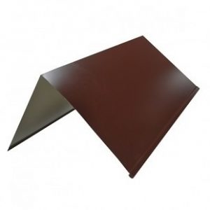 Конек плоский с подгибом 0,45х150х150х2000 RAL 8017 шок-кор