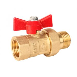 Кран шаровой латунь 11Б27фт1М Ду20 Ру40 ВР/Американка бабочка VALFEX VF.227.LB1.034.N/P59, DN 20, 3/4 дюйма